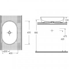 Раковина накладная beWash Bogen 88601080 антрацит