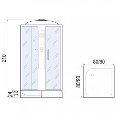 Душевая кабина River Quadro 80/24 МТ