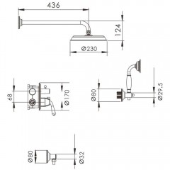 Душевая система встраиваемая Rose R0235E