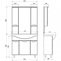 Комплект мебели ASB-Mebel Мессина 100/3