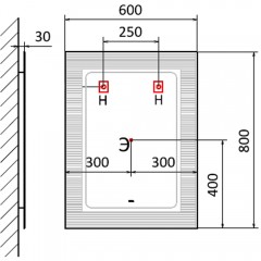 Зеркало Laparet Intero 70 Int.03.60/BuL