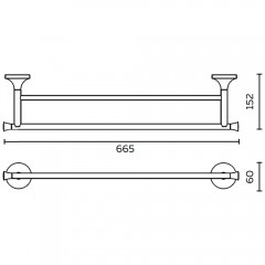 Полотенцедержатель двойной AltroBagno Corposo 081407 Or