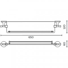 Полка стеклянная AltroBagno Corposo 082805 Or