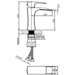 Смеситель для раковины AltroBagno Cascata 0110 Cr