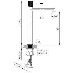 Смеситель для раковины AltroBagno Intento 010215 Cr