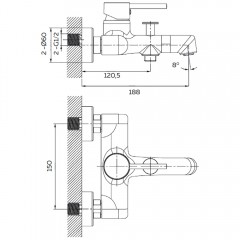 Смеситель для ванны AltroBagno Intento 0218 Cr