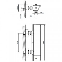 Смеситель для душа AltroBagno Lamberto 030501 Cr термостат