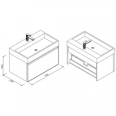 Тумба с раковиной AltroBagno Abruzzi 800 pietra