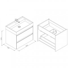 Тумба с раковиной AltroBagno Catania 600