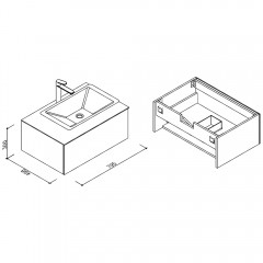 Тумба с раковиной AltroBagno Lazio 800