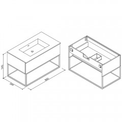 Тумба с раковиной AltroBagno Livorno 900