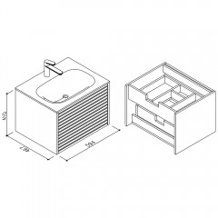 Тумба с раковиной AltroBagno Trento 600 white