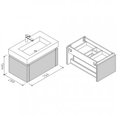 Тумба с раковиной AltroBagno Veneto 800