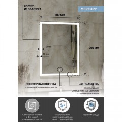 Зеркало Континент Mercury standart 700x900