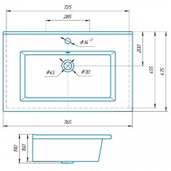 Комплект мебели ASB-Mebel Белмонти 75 синий