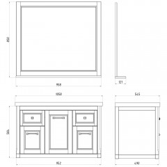 Комплект мебели ASB-Woodline Толедо 105 синий массив ясеня