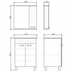 Тумба с раковиной Comforty Модена М-60 белый матовый