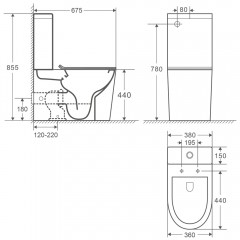 Унитаз WeltWasser Salzbach 001 XL GL-WT безободковый