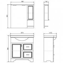 Комплект мебели Comforty Севилья 85 слоновая кость