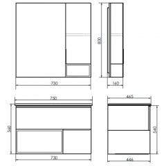 Комплект мебели Comforty Франкфурт 75 бетон светлый (раковина 75E)