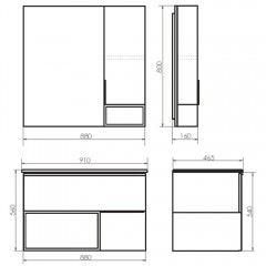 Комплект мебели Comforty Франкфурт 90 бетон светлый (раковина Quadro 90)