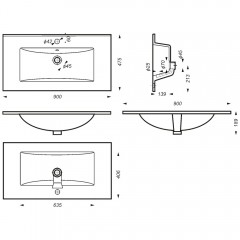 Комплект мебели Comforty Франкфурт 90 бетон светлый (раковина Quadro 90)