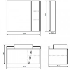 Комплект мебели Comforty Эдинбург 90 бетон светлый (раковина 78189)