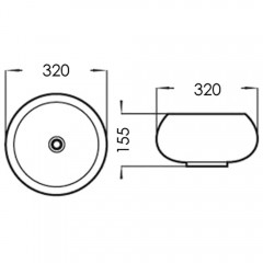 Раковина накладная Comforty 5004B голубой