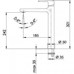 Смеситель для раковины Remer Vanity V10L