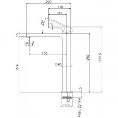 Смеситель для раковины Remer Absolute AU10L