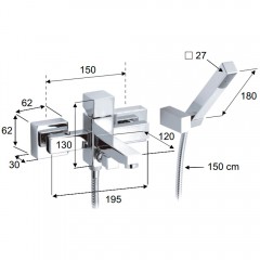 Смеситель для ванны Remer SQ3 S023