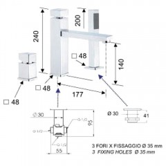 Смеситель на борт ванны Remer SQ3 S073