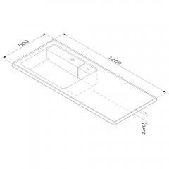 Раковина мебельная Am.Pm X-Joy 120 L M85AWPL1201WG