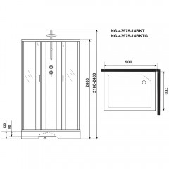 Душевая кабина Niagara Classic NG-43975-14QBKT