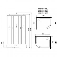 Душевая кабина Niagara Classic NG-33974-14LF