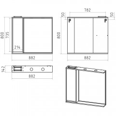 Зеркало-шкаф Brevita Balaton 90 L белый BAL-04090-01-Л