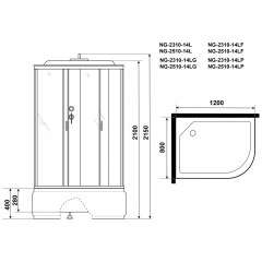 Душевая кабина Niagara Classic NG-2510-14LF