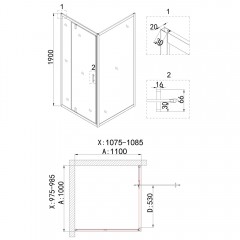 Душевое ограждение Niagara Nova NG-43-10AG-A110G