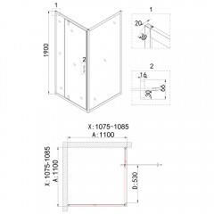 Душевое ограждение Niagara Nova NG-43-11AG-A110G