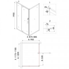 Душевое ограждение Niagara Nova NG-43-12AG-A90G