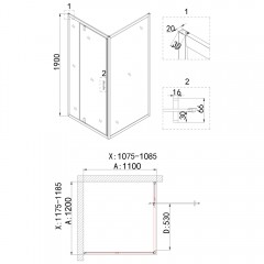 Душевое ограждение Niagara Nova NG-43-12AG-A110G