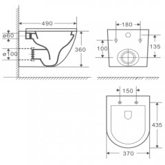 Инсталляция WeltWasser Marberg 507 RD + унитаз Fubini FB001 Victoria безободковый с сиденьем