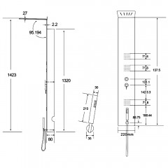 Душевая панель Cerutti Tanaro B CT8991