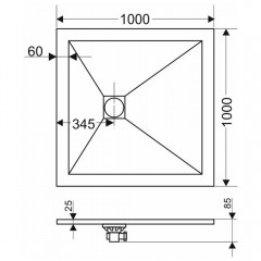 Поддон из искусственного камня Grossman Strong 100x100 GR-S2100100Q