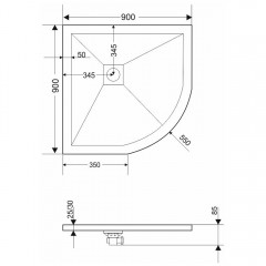 Поддон из искусственного камня Grossman Strong 90x90 GR-S19090