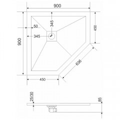 Поддон из искусственного камня Grossman Strong 90x90 GR-S29090D