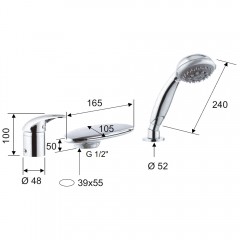 Смеситель на борт ванны Remer Ten T07UF