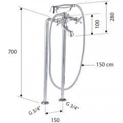 Смеситель для ванны напольный Remer Liberty 01LICE