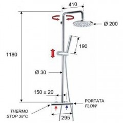 Душевая система Remer Minimal Thermo NT37 термостат