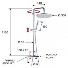 Душевая система Remer Minimal Thermo NT37XL термостат